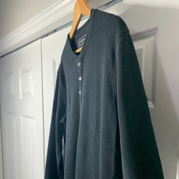 Eddie Bauer Men’s Black Long Sleeve Henley – TL (Tall Large), Cotton/Poly Blend - Picture 4 of 11